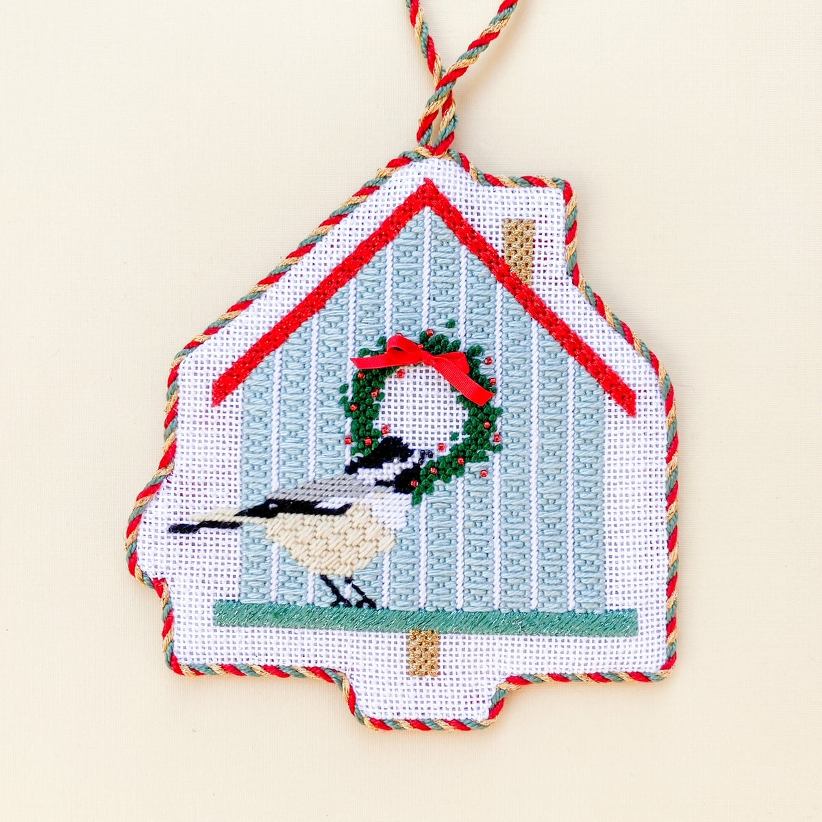 Birdhouse and Yellow outlets Bird Needlepoint Ornament - Jody Designs B65C