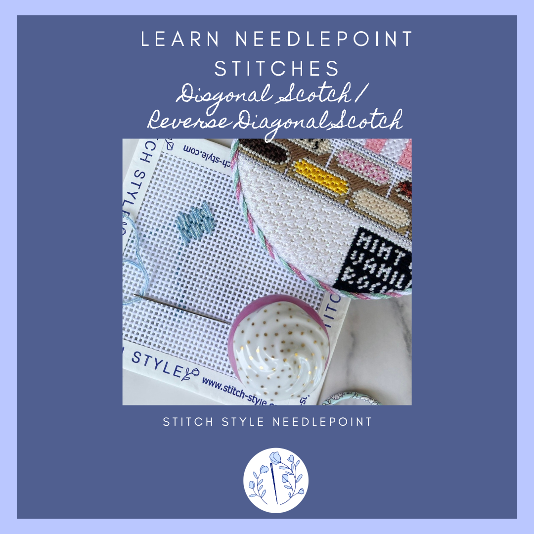 Learn Needlepoint Stitches: Diagonal Scotch Needlepoint Stitch