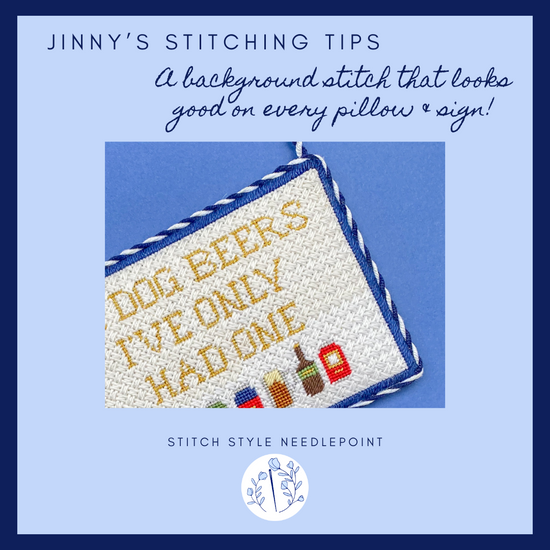 Needlepoint Background Stitch for pillows