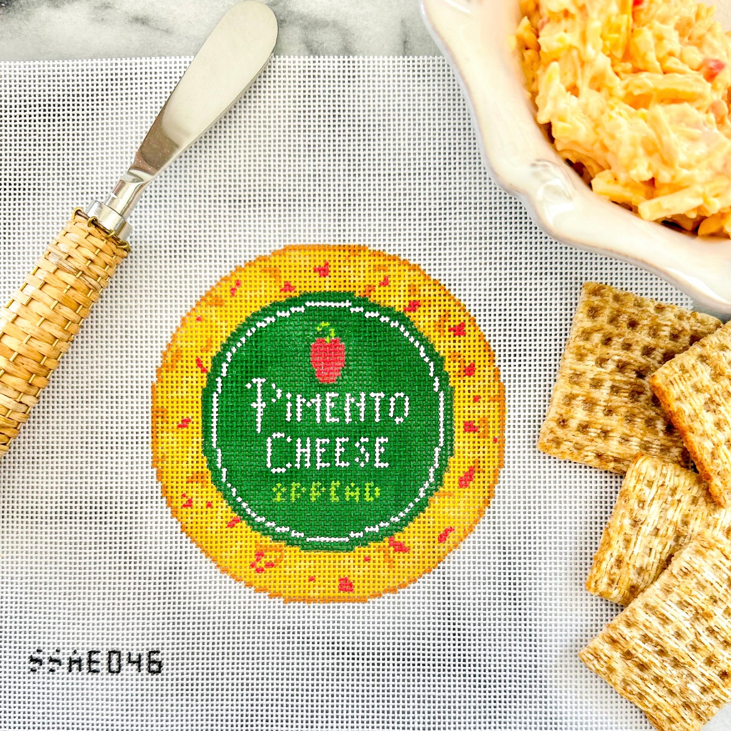 Pimento Cheese Needlepoint Canvas