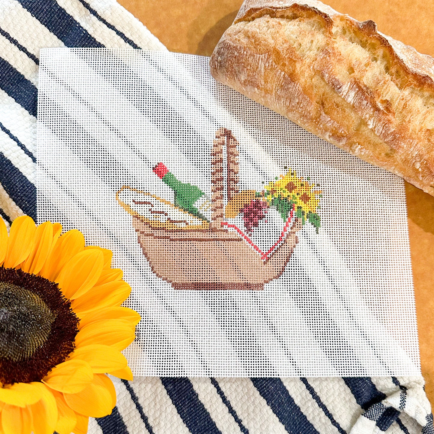 Picnic Basket Needlepoint Canvas