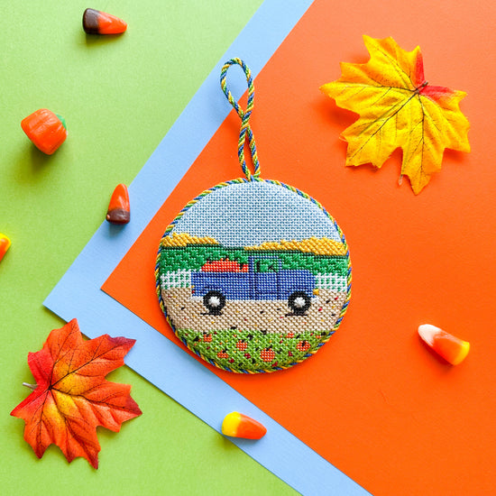 Fall Pumpkin Truck Needlepoint Canvas