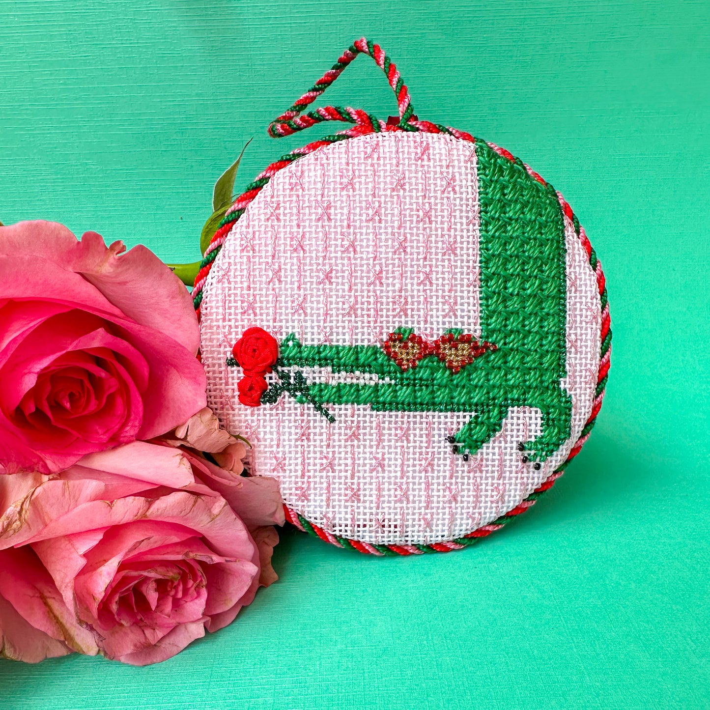 Valentine's Gator Needlepoint Canvas