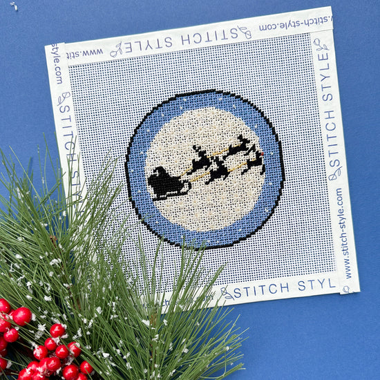 Santa Silhouette Needlepoint Canvas