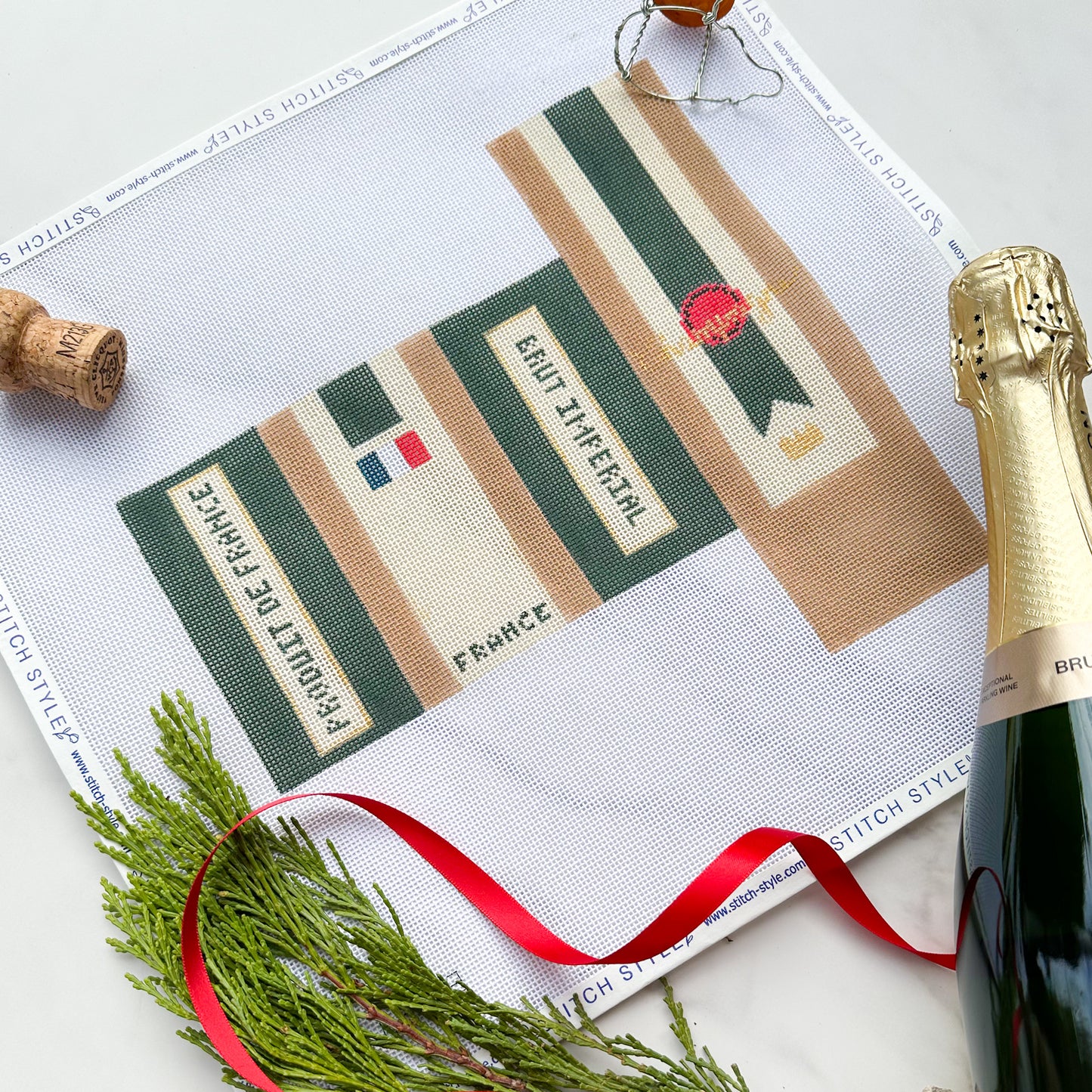 Champagne Box Needlepoint Canvas