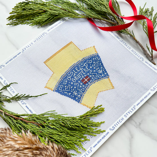 3D Wedge of Gruyere Cheese Needlepoint Canvas