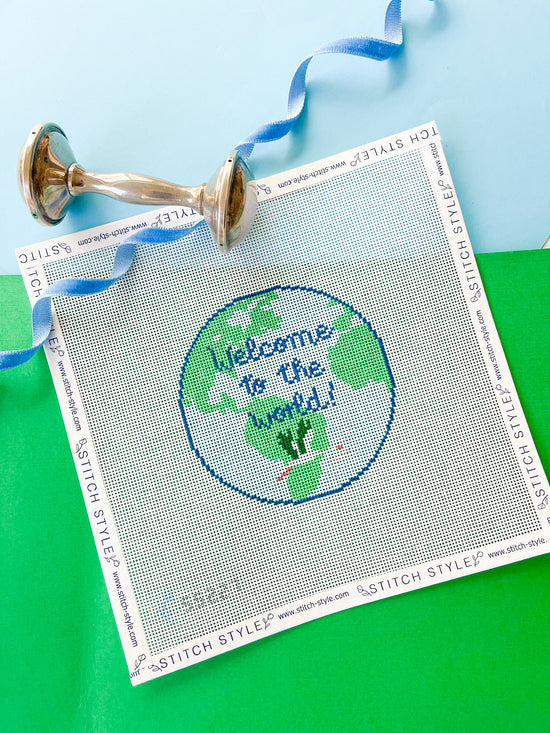 Welcome to the World Needlepoint Canvas