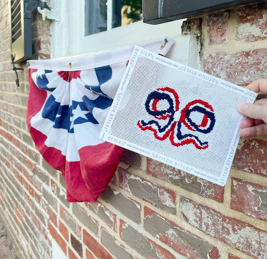 Patriotic Bow Needlepoint Canvas