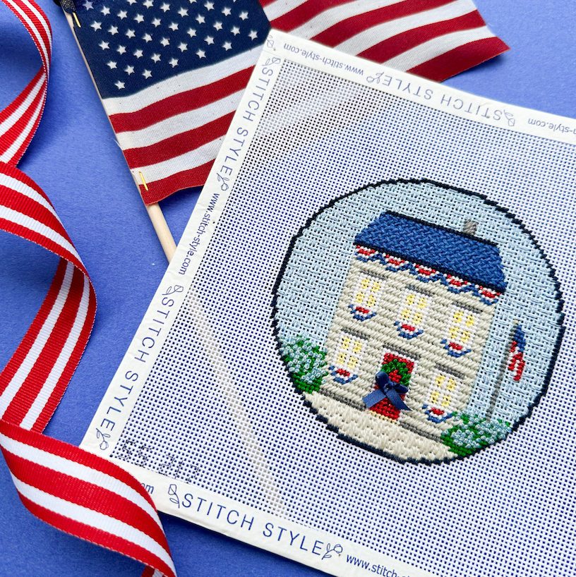 Patriotic Home Needlepoint Canvas