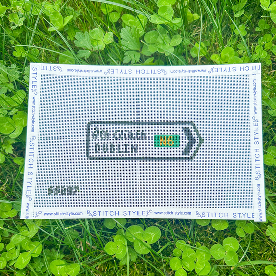 Irish Roundabout Sign Needlepoint Canvas