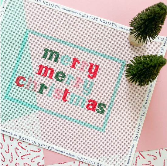 Merry Merry Christmas Needlepoint Canvas