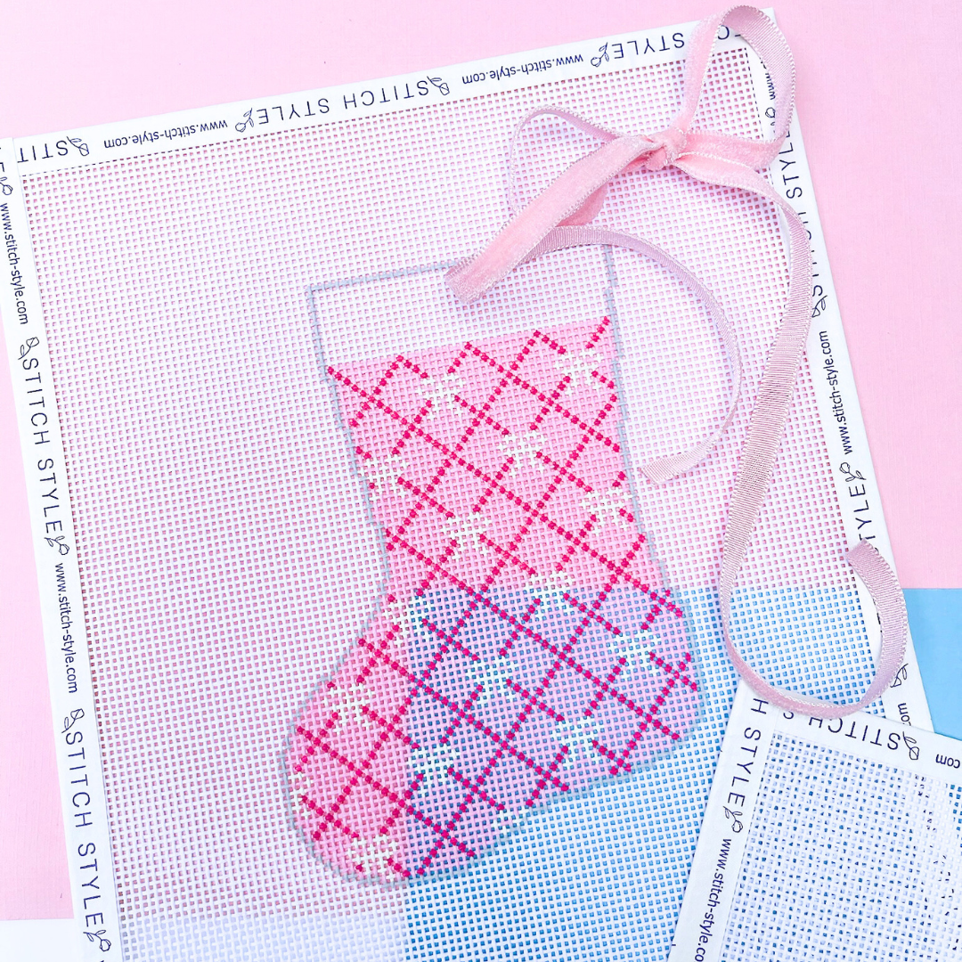 Bow Mini-Stocking Needlepoint Canvases