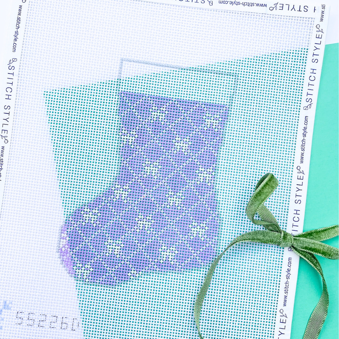 Bow Mini-Stocking Needlepoint Canvases