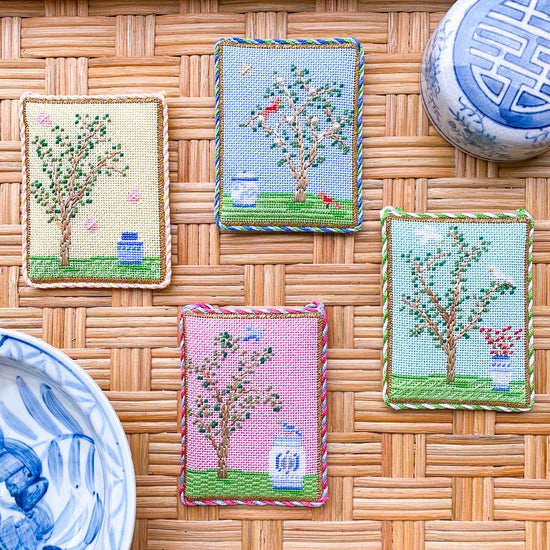 Chinoiserie Silk Screen Needlepoint Canvases