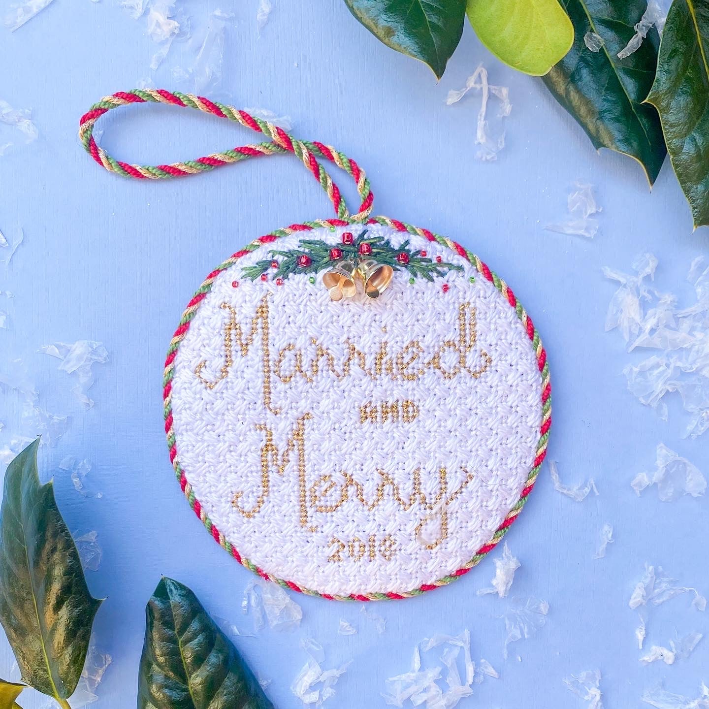 Married and Merry Needlepoint Canvas – Stitch Style Needlepoint