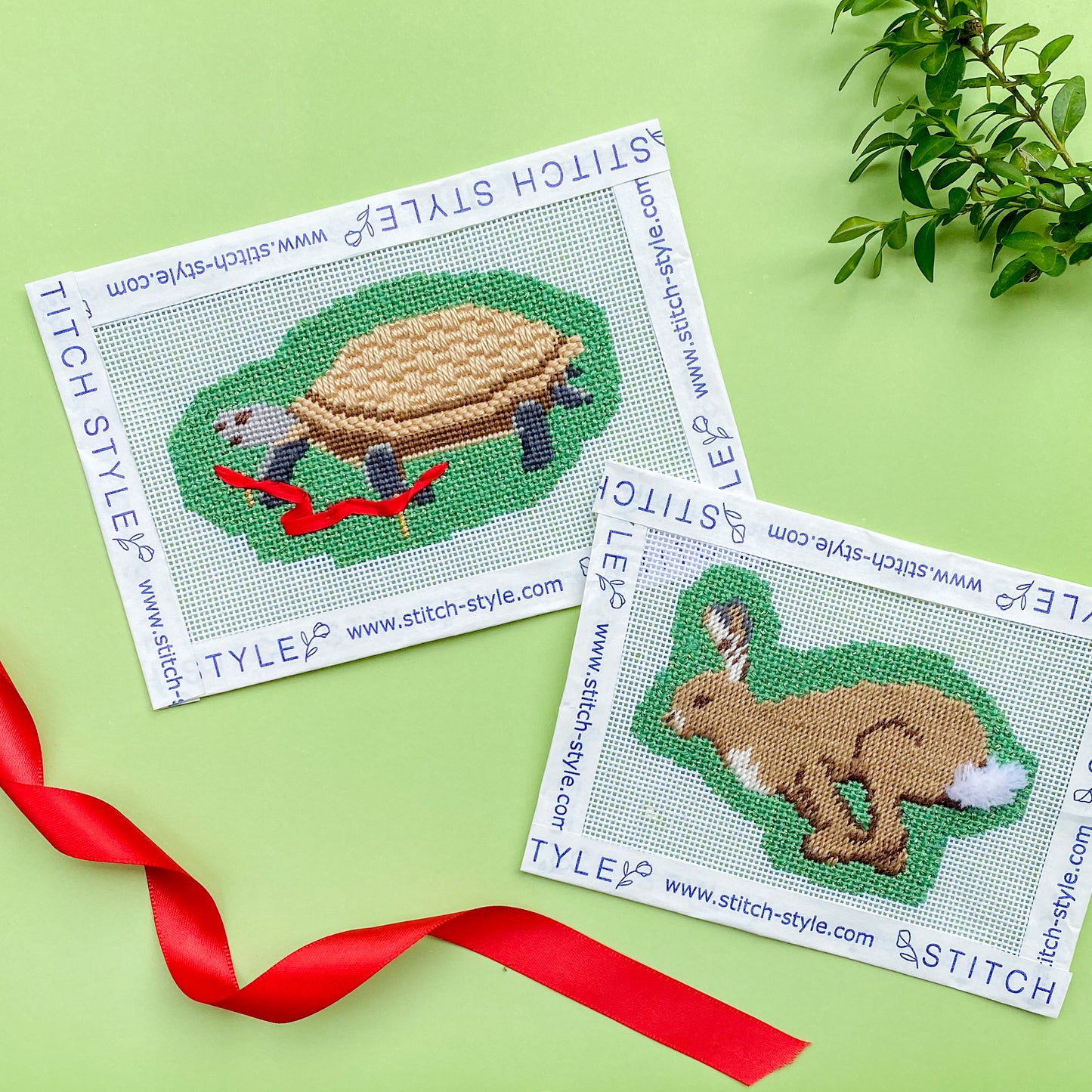 Fairy Tales and Fables: The Tortoise and Hare Needlepoint Canvas