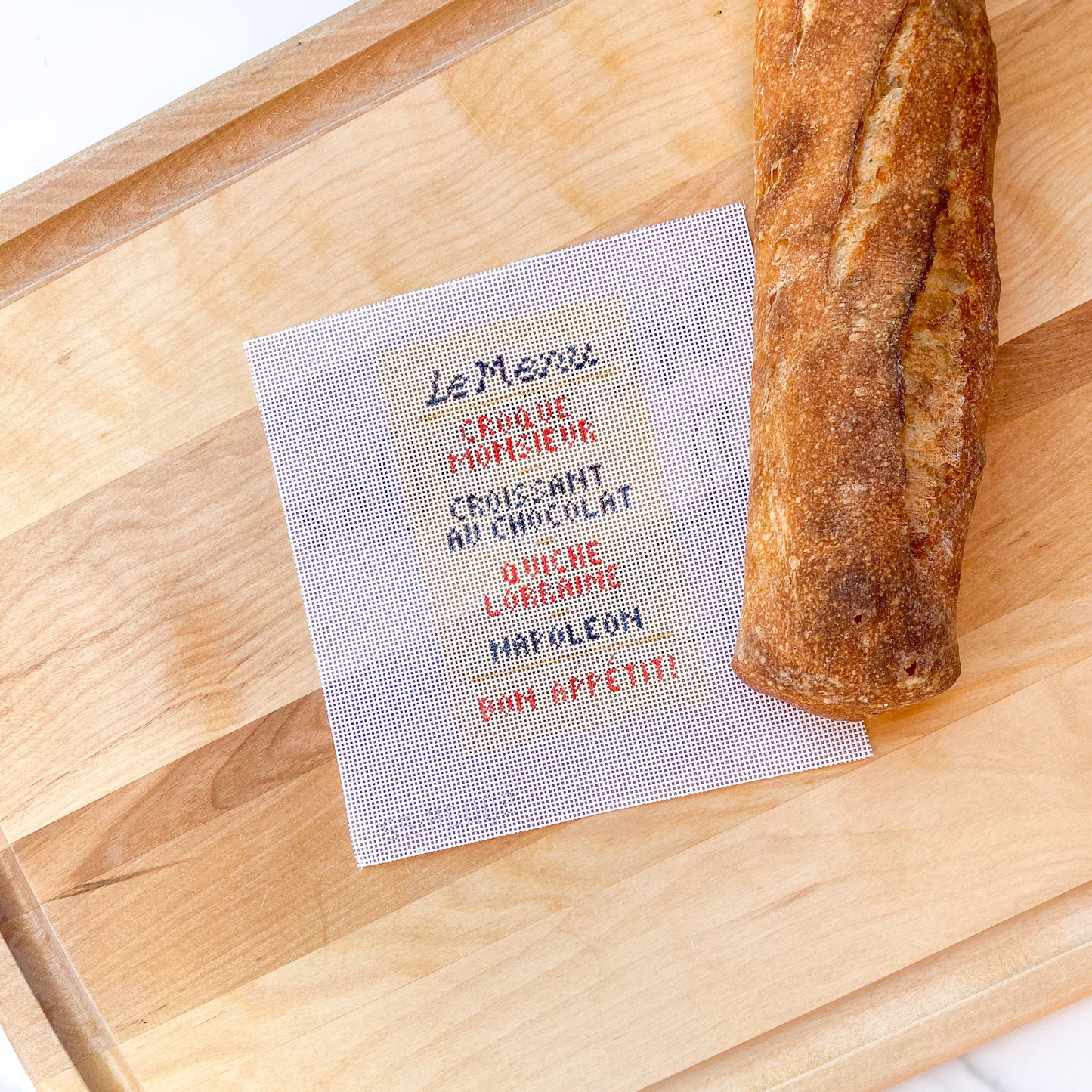 French Menu Needlepoint Canvas