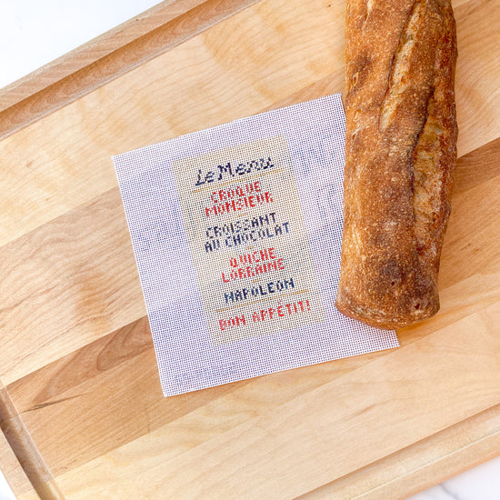 French Menu Needlepoint Canvas