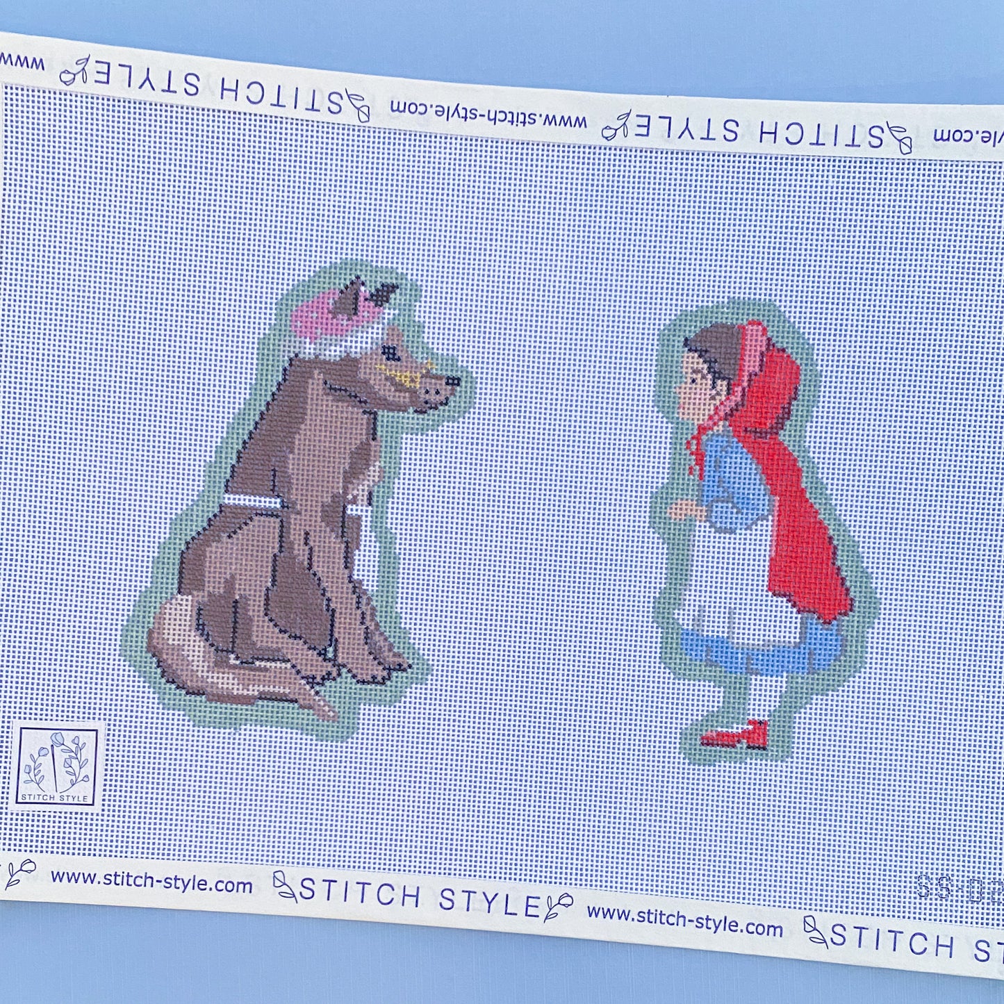 Fairy Tales and Fables: Little Red Riding Hood and the Big Bad Wolf Needlepoint Canvas